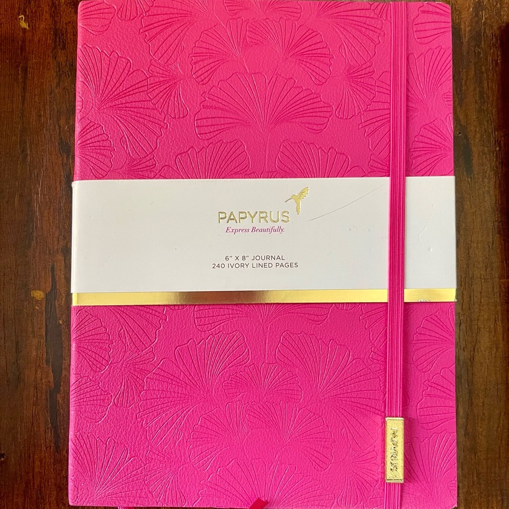 Papyrus Hot Pink Embossed Notebook with Gold Accent